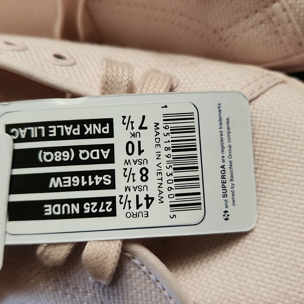 Superga NWT Pink Pale Lilac 2750 Women Sneakers Size 10 - Picture 11 of 11